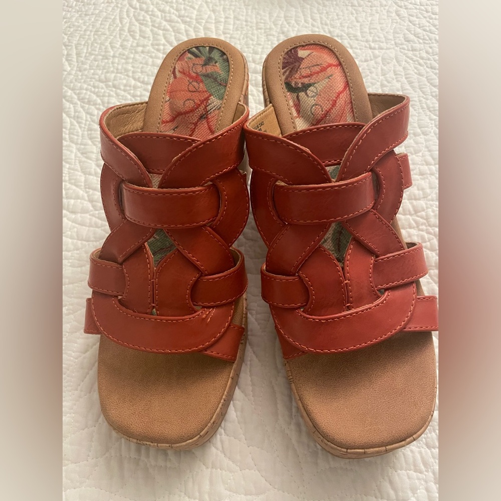 Womens B.O.C. Cora Platform Wedge Sandal Orange Size 8M